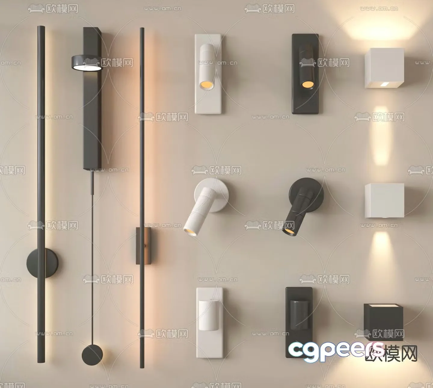 Metal wall lamp bedside wall lamp reading lamp 3d model