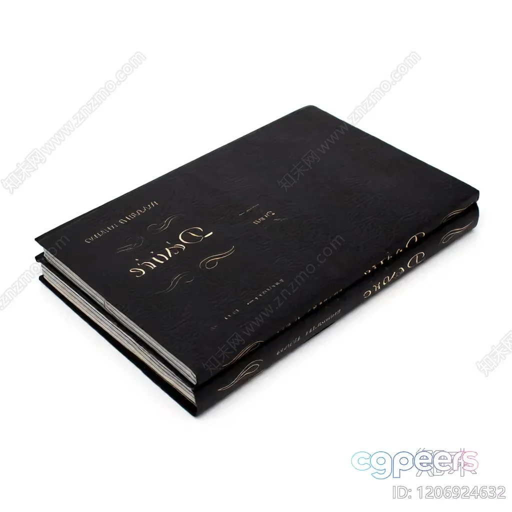 The Single Main Subject Is A Book With A Black Cover 3D Model – 1674 – VRAY Render
