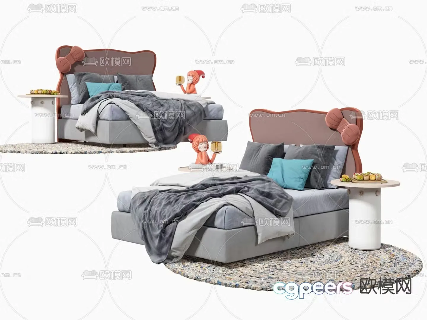 Modern cartoon children’s bed 3d model
