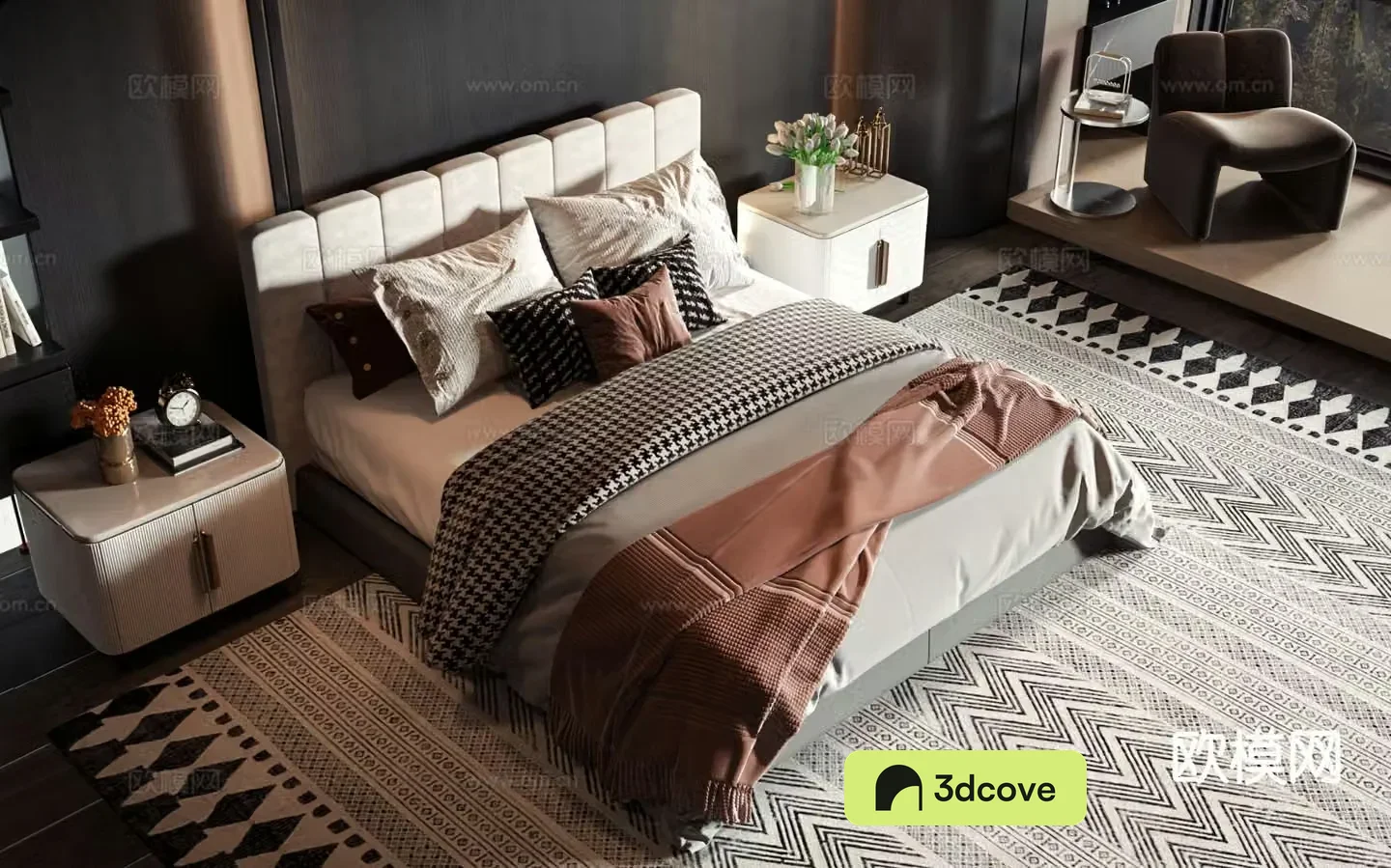 Modern double bed commercial bed