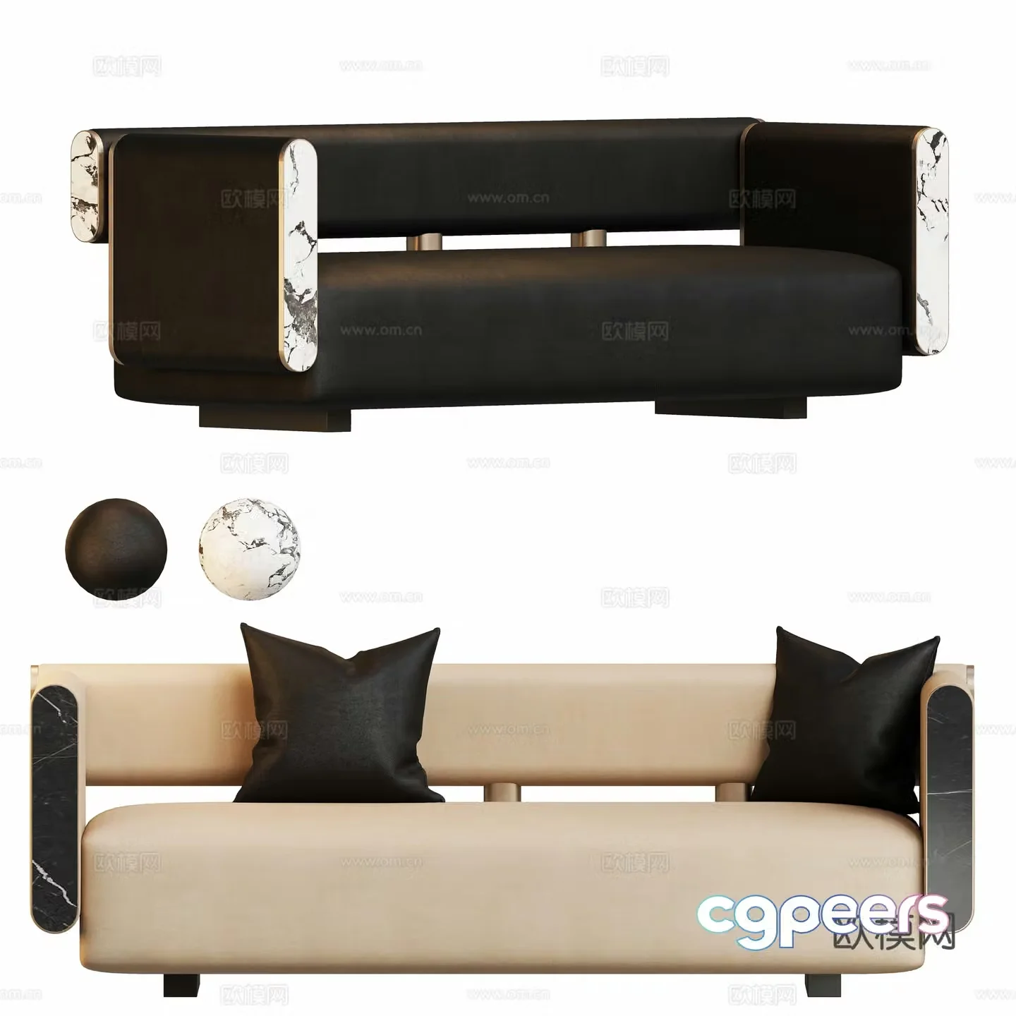 Modern love sofa 3d model