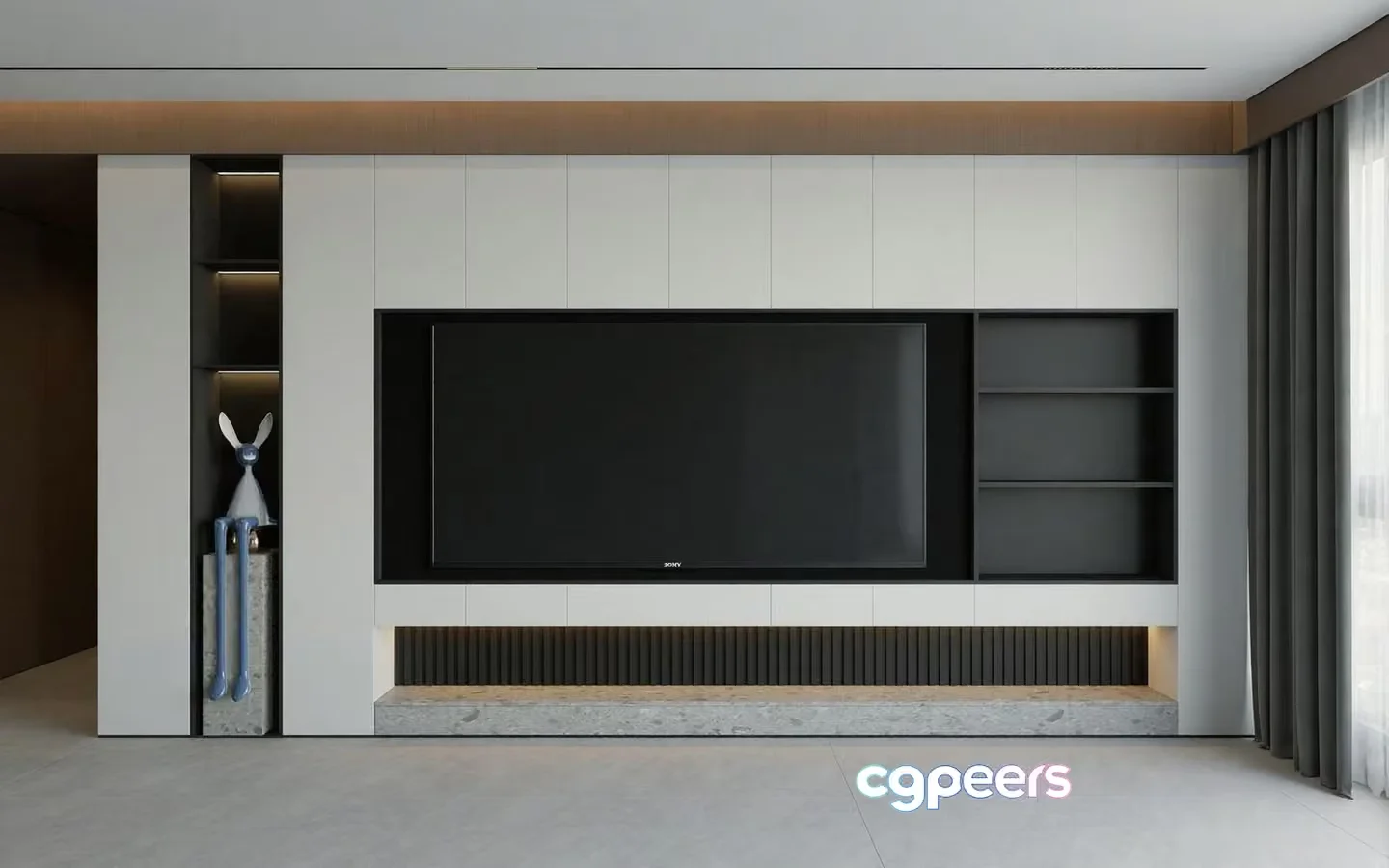 Modern Entertainment Center 3D Model – 11583 – VRAY Render