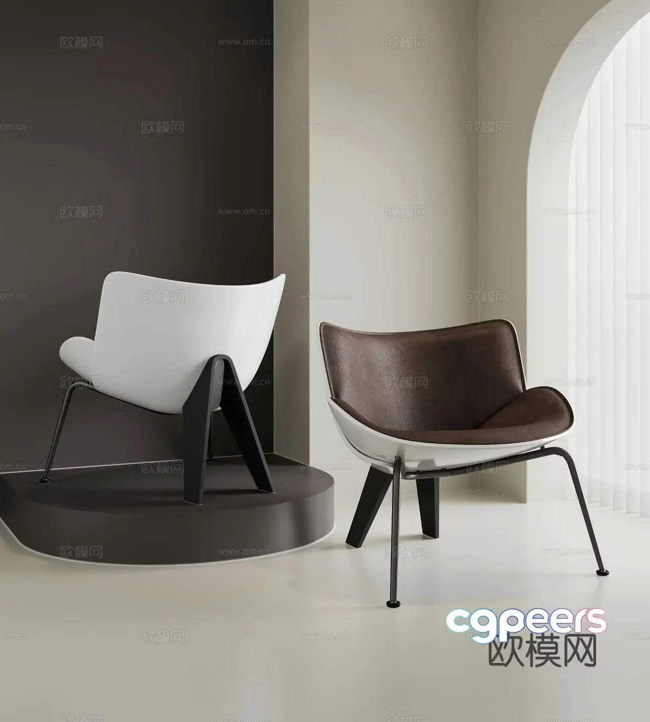 Modern chair leisure chair 3d model