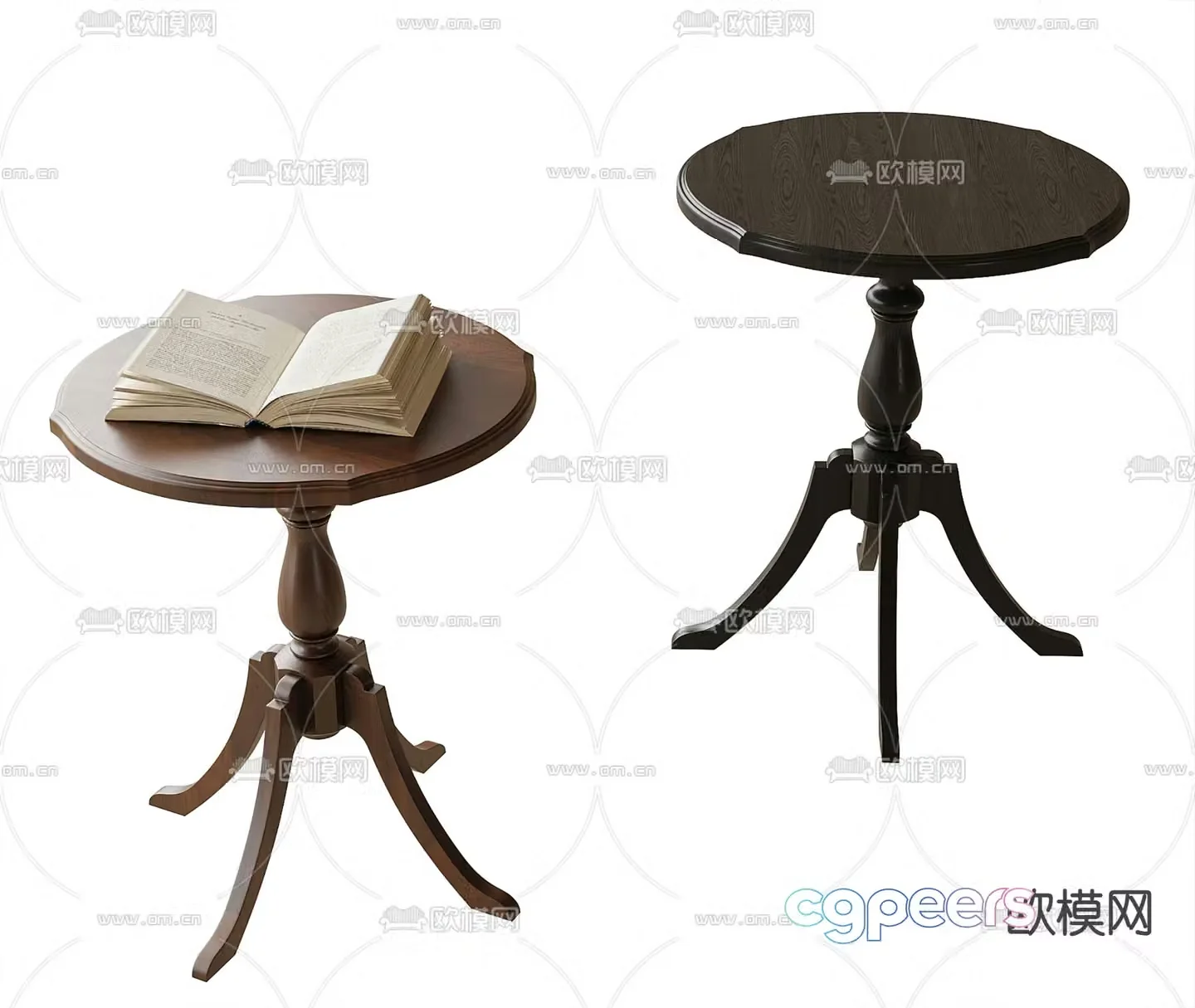 Simple European side table corner table round table table table 3D model