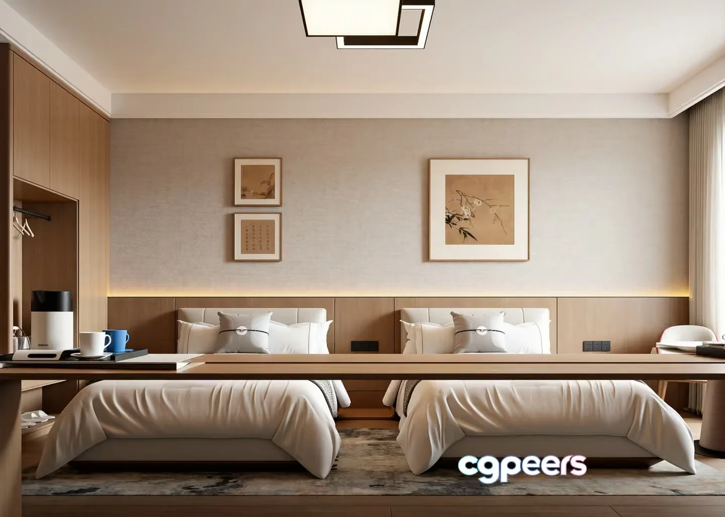 Modern Hotel Room 3D Model – 15253 – VRAY Render