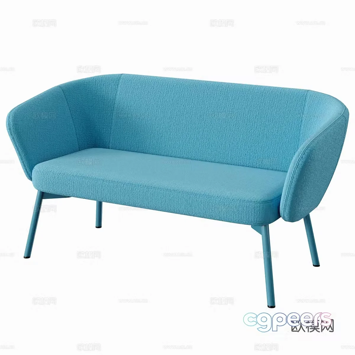 Modern double sofa 3d model