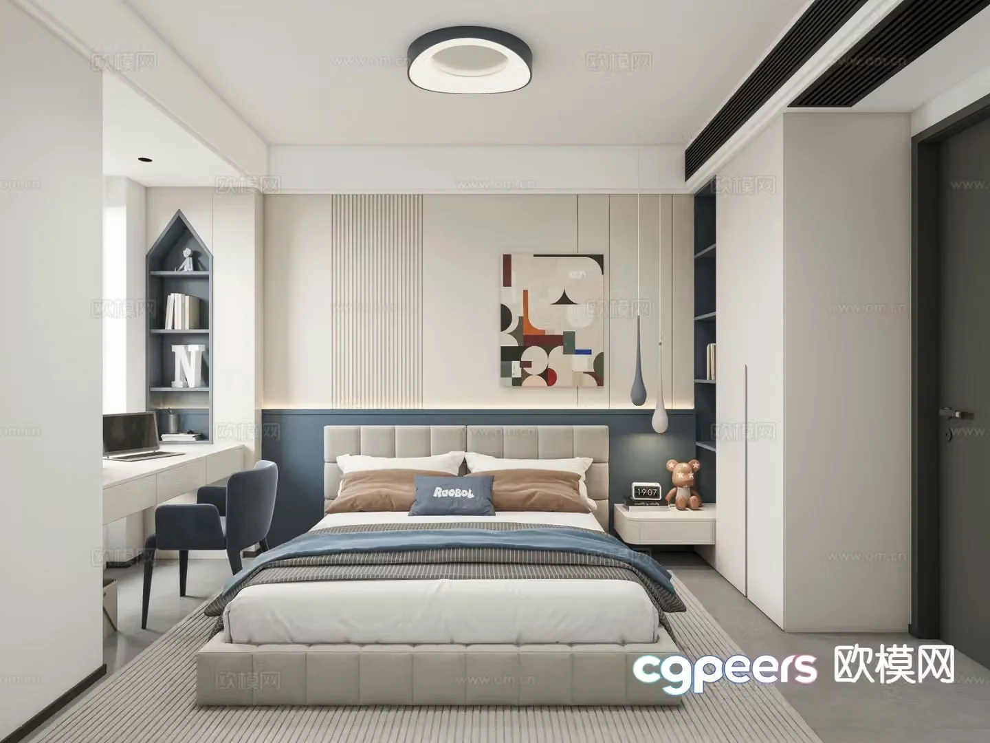 Modern kids room boy room 3d model