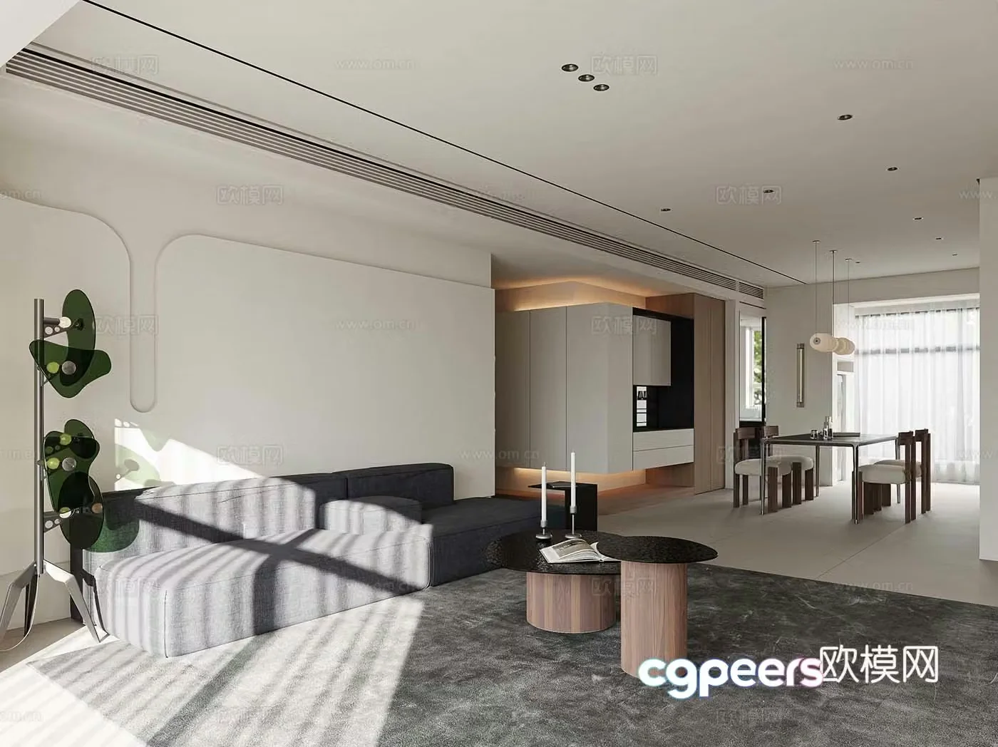 Modern guest restaurant 3d model