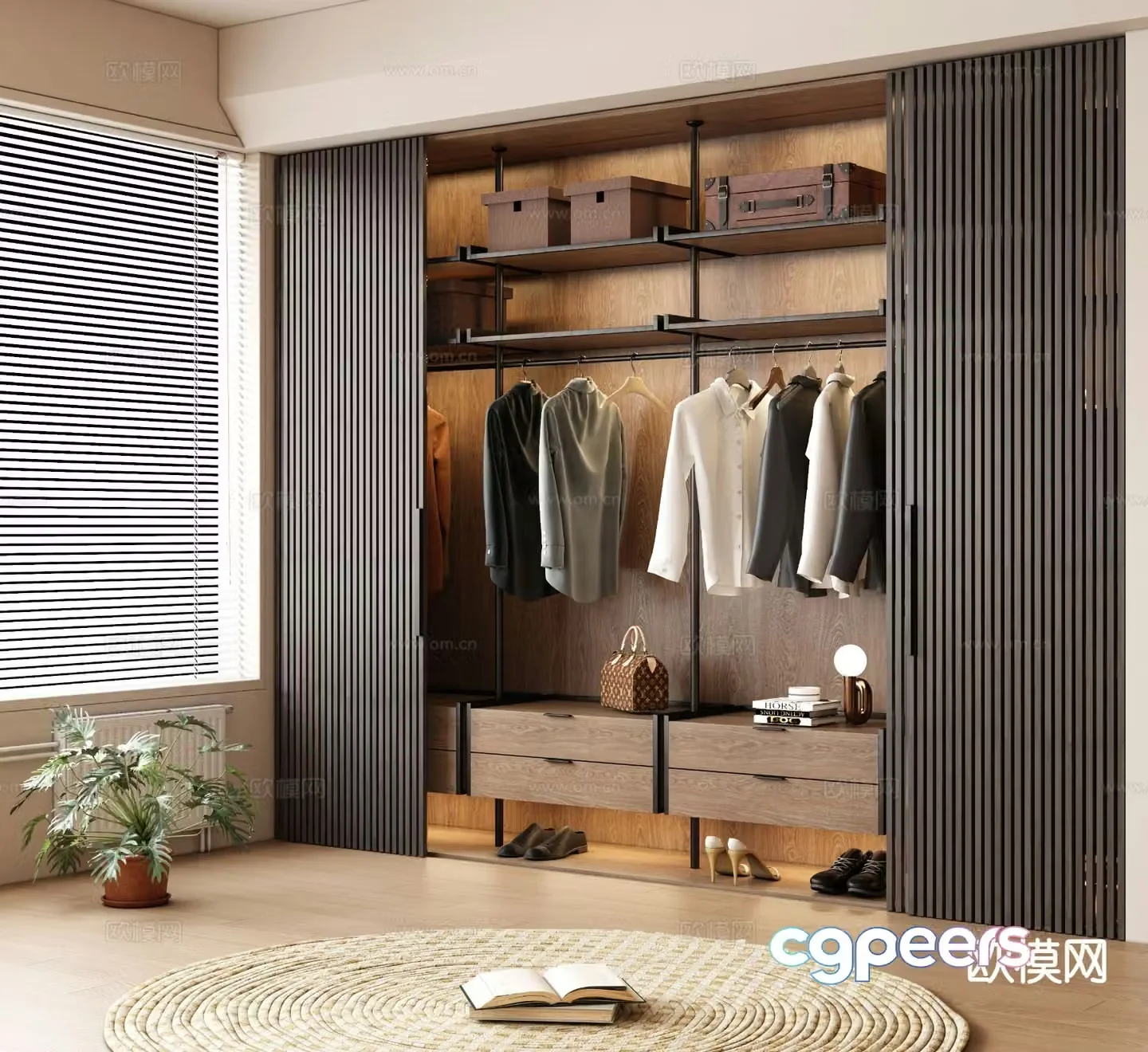 Medieval style wardrobe finished wardrobe sliding door wardrobe 3d model