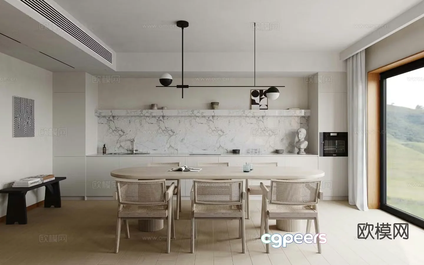 Modern restaurant 3d model