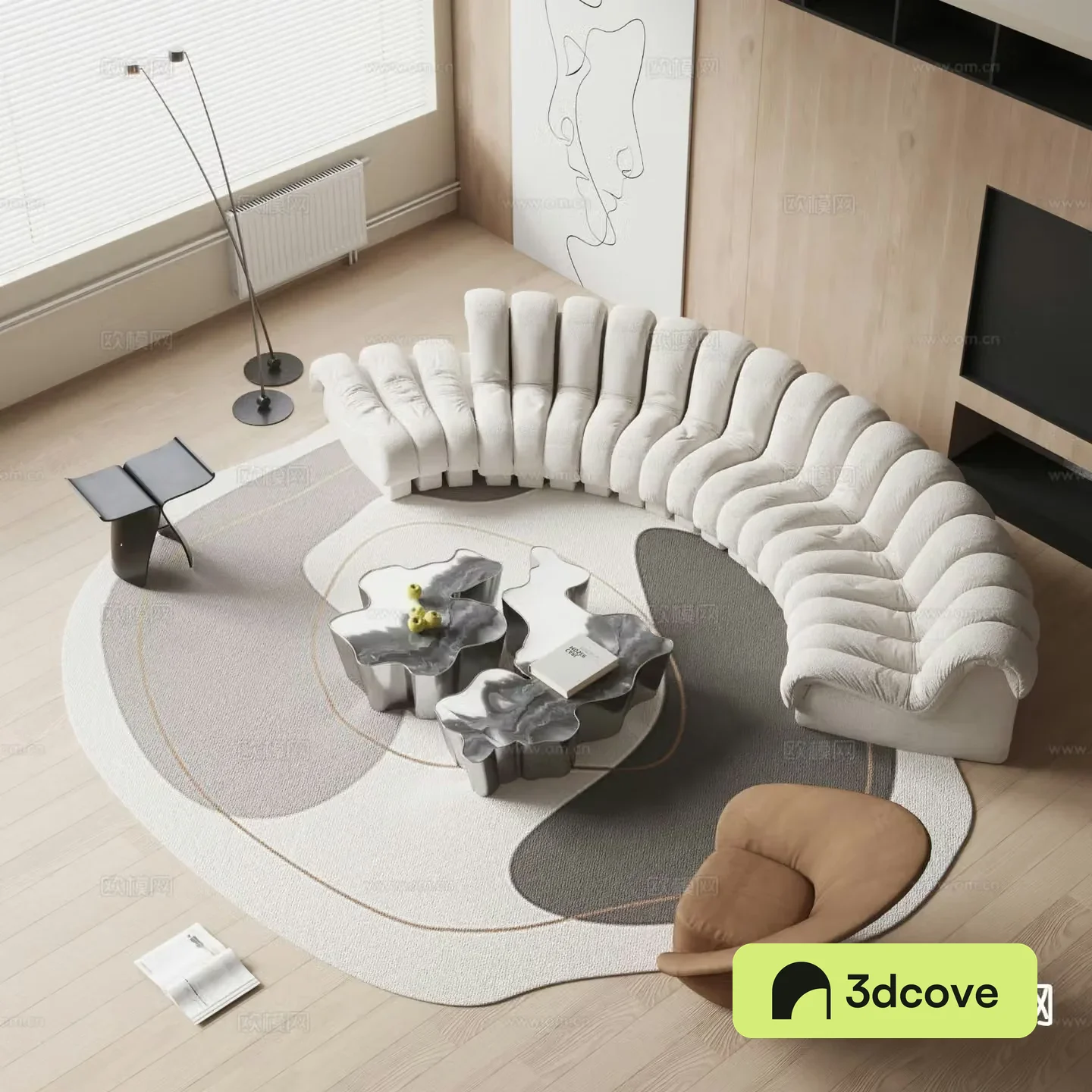 Curved sofa modular sofa