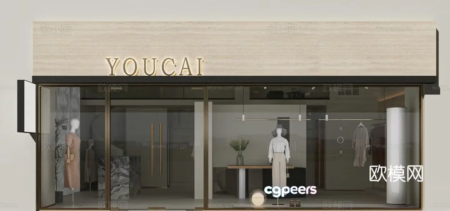 Modern clothing store women’s clothing store 3d model