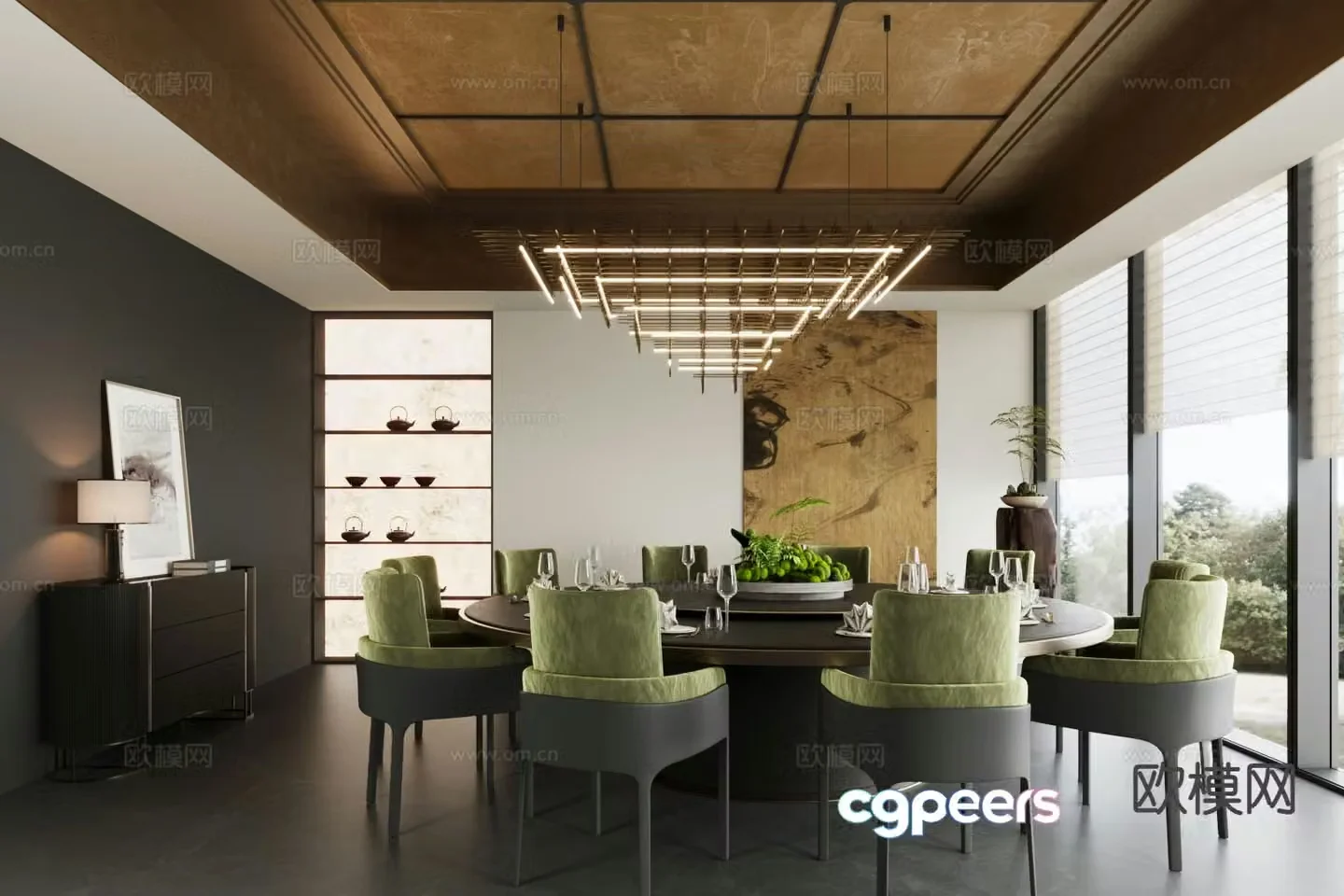 Chinese restaurant private room 3D model