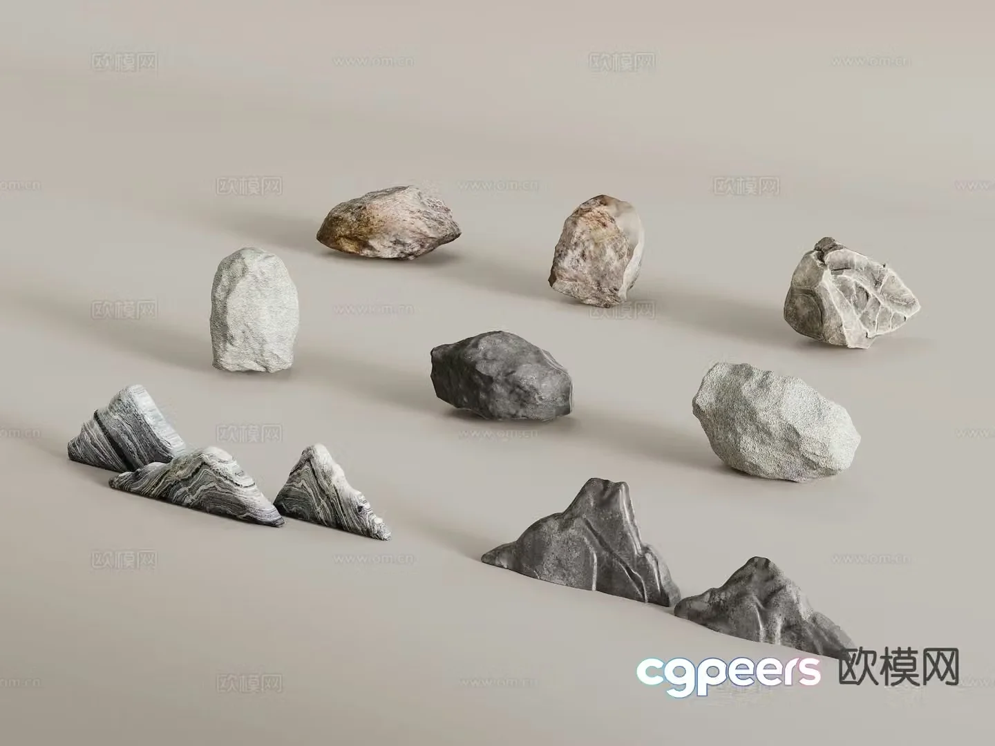 landscape stone rock stone 3d model