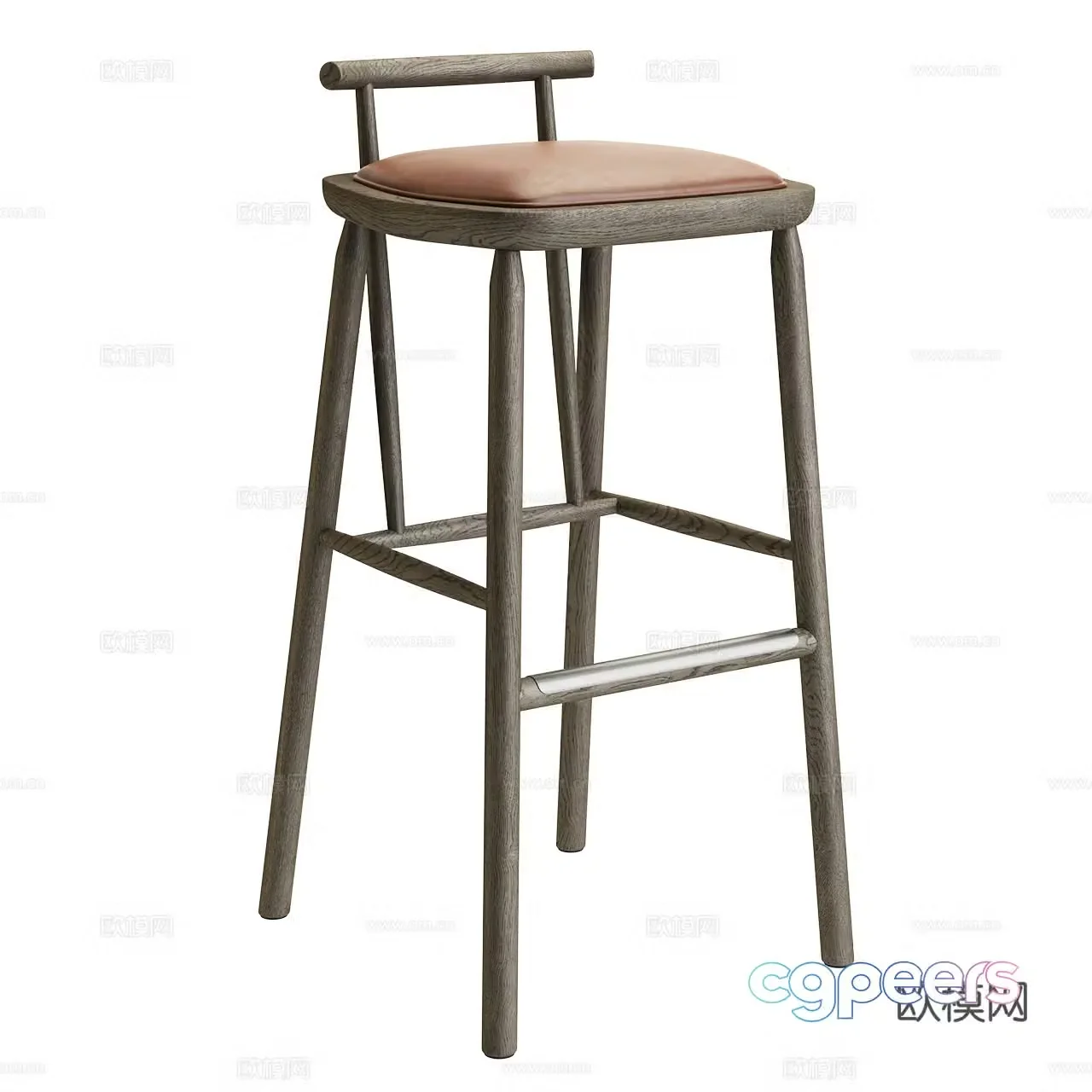 Linteloo New Chinese style bar chair Chinese style bar chair Bar stool Wooden bar stool Wooden bar chair 3D model