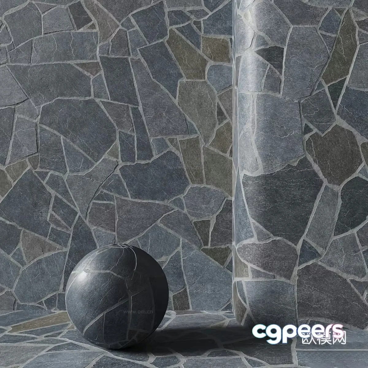Stone bricks Stone wall Bluestone slab 3d model