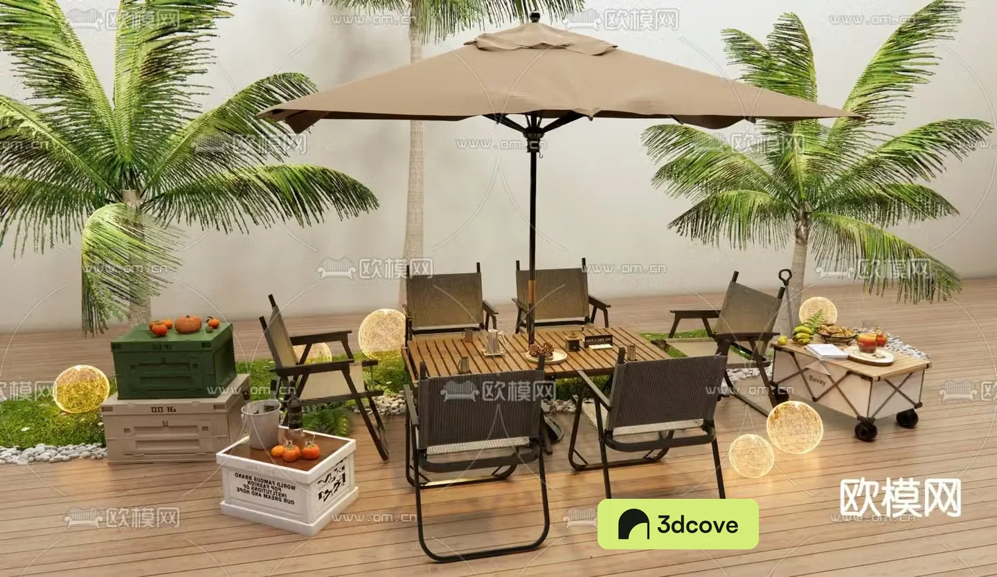 Outdoor table and chairs camping swing