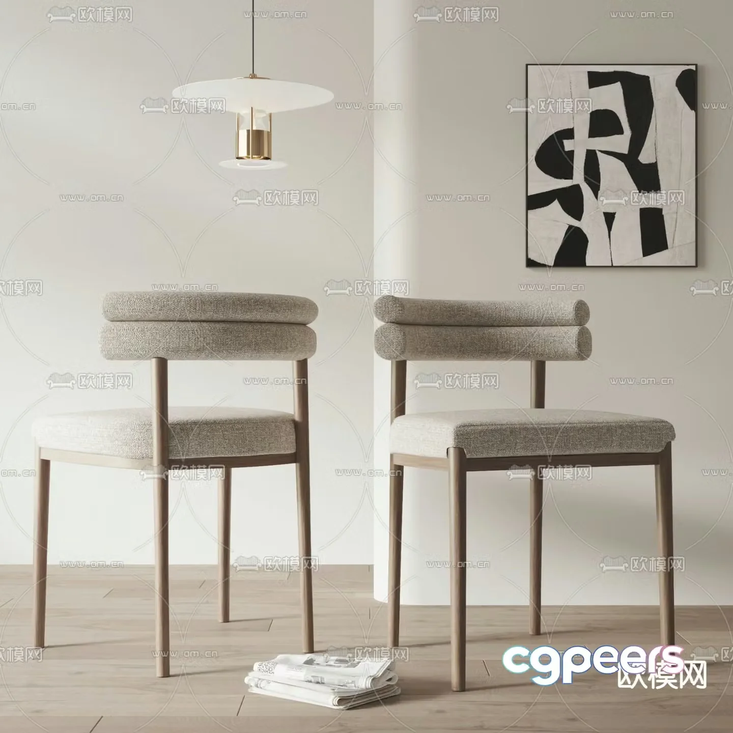 Wabi-sabi chair dining chair 3d model