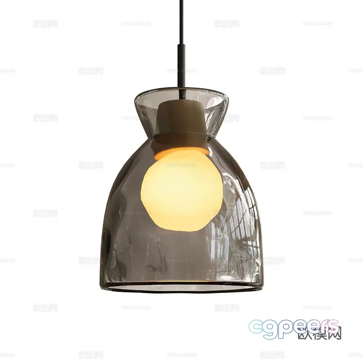 Modern glass chandelier 3d model