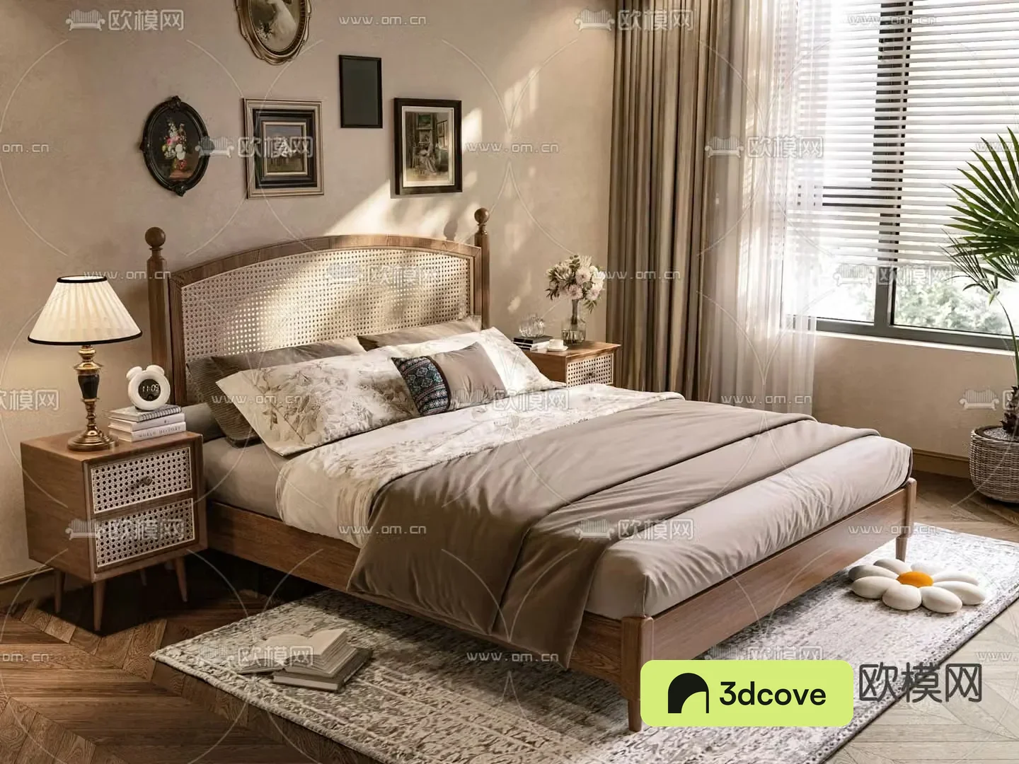 American double bed