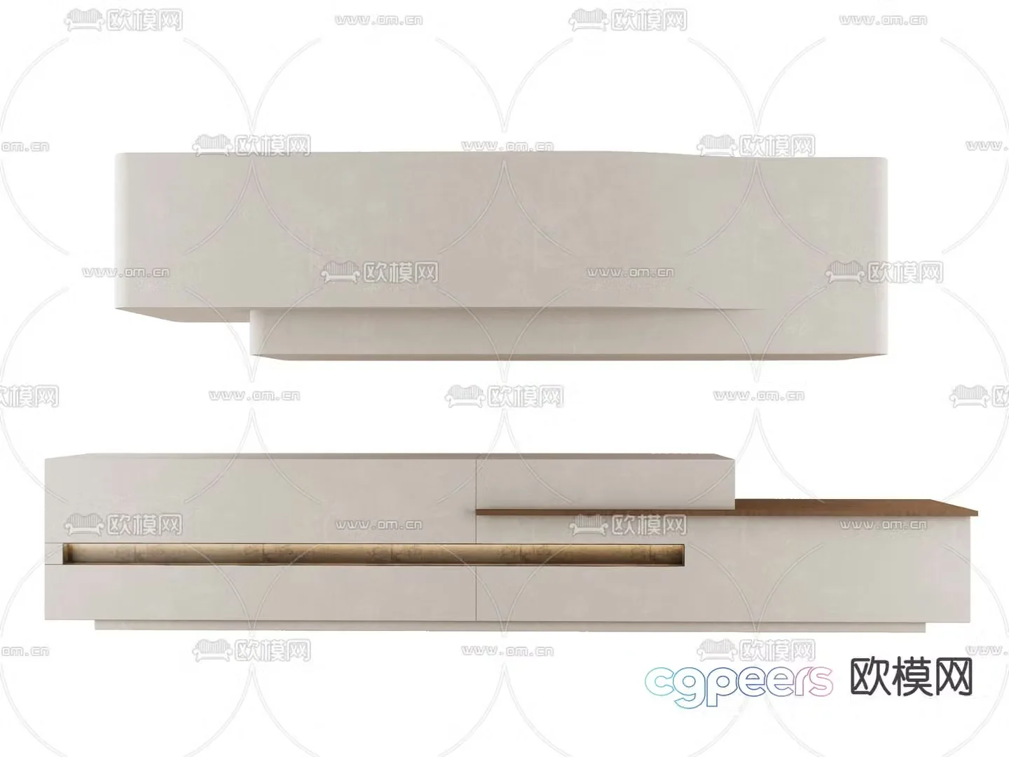 Modern front desk reception desk service desk information desk 3d model