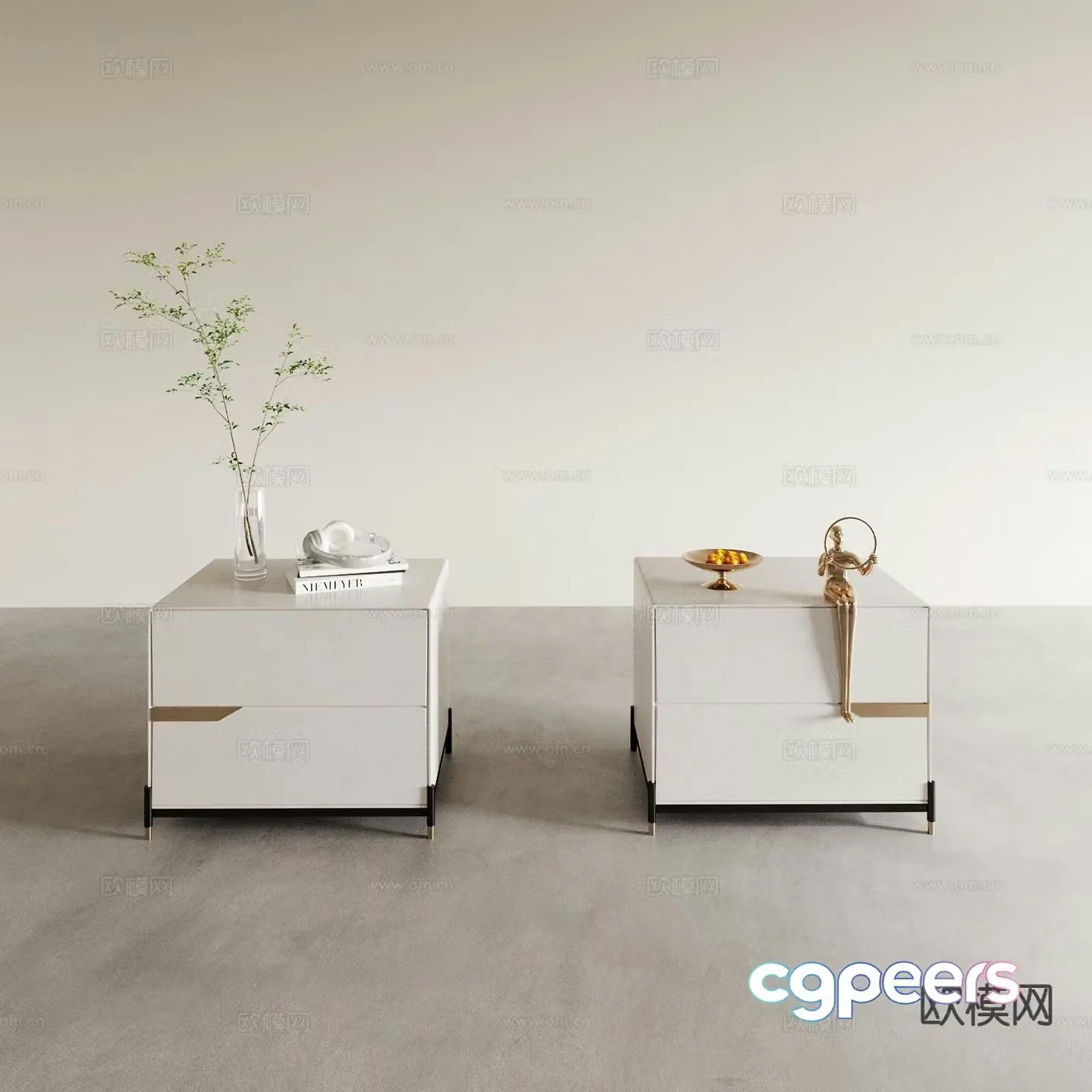 Modern bedside table 3d model