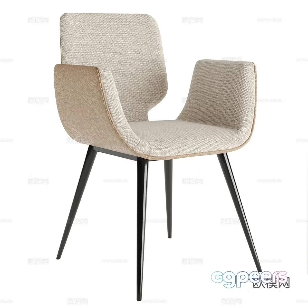 Modern Italian fabric leather single chair 3d model