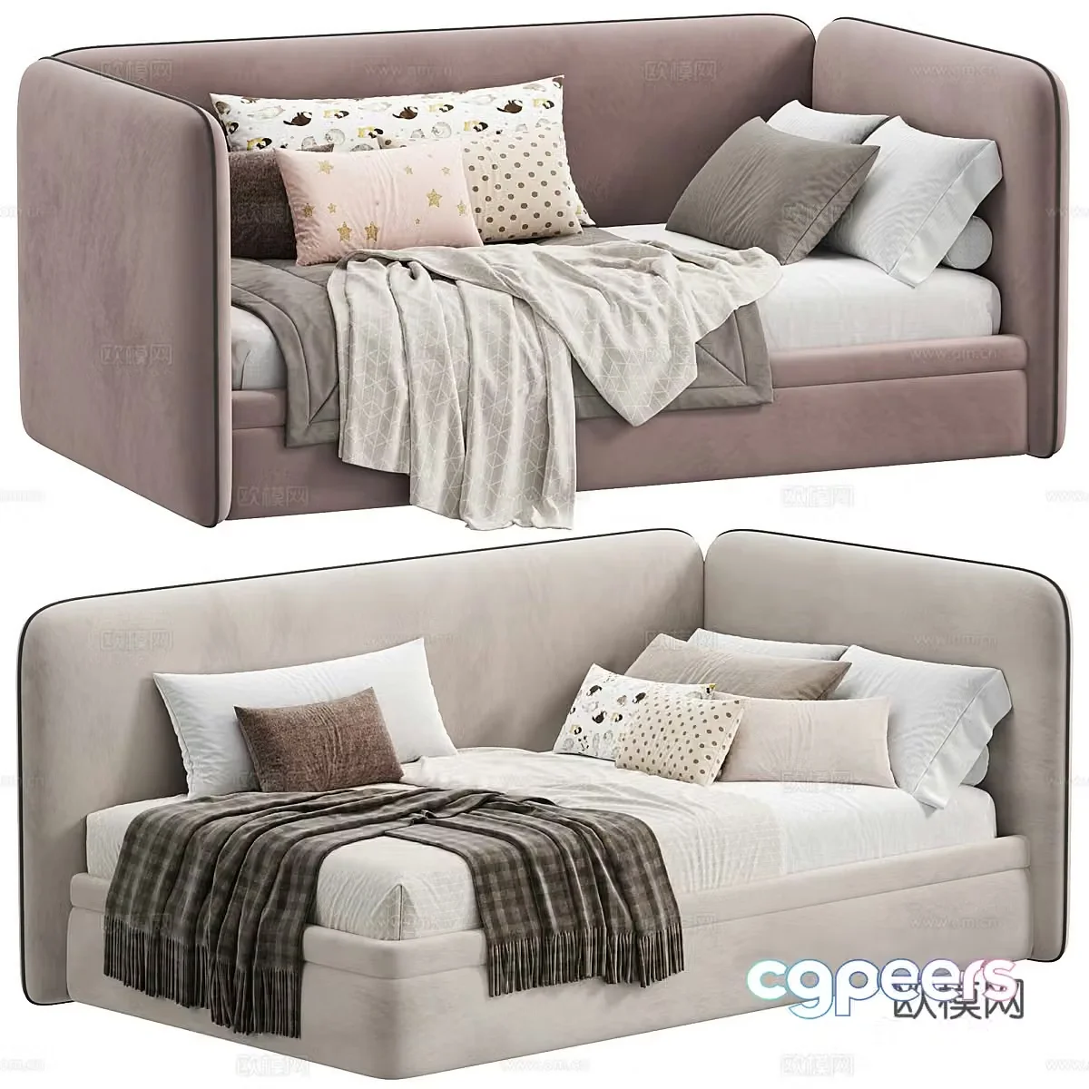 Modern Italian children’s fabric sofa bed 3d model