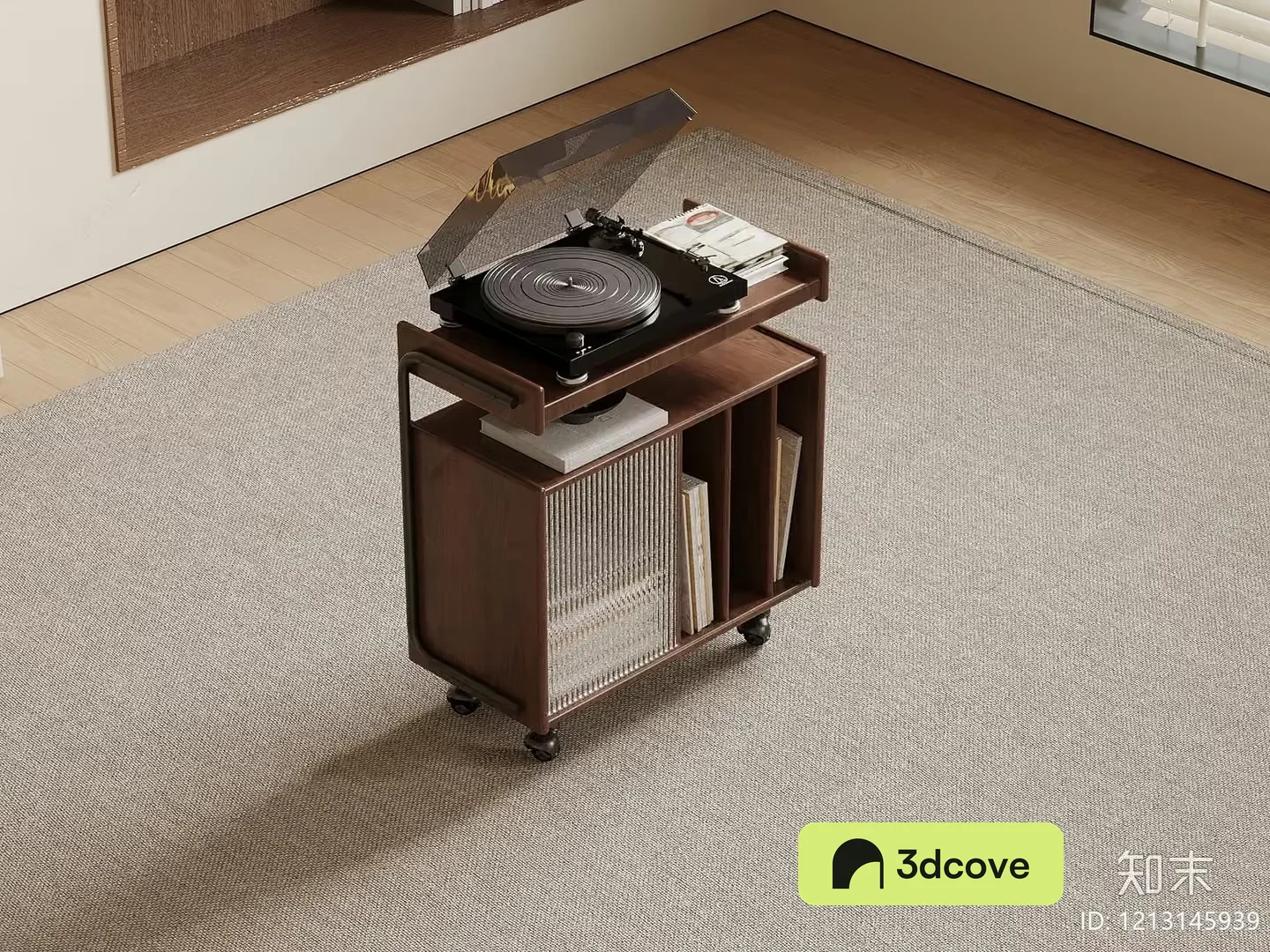 Mid-Century Modern Record Player Stand
