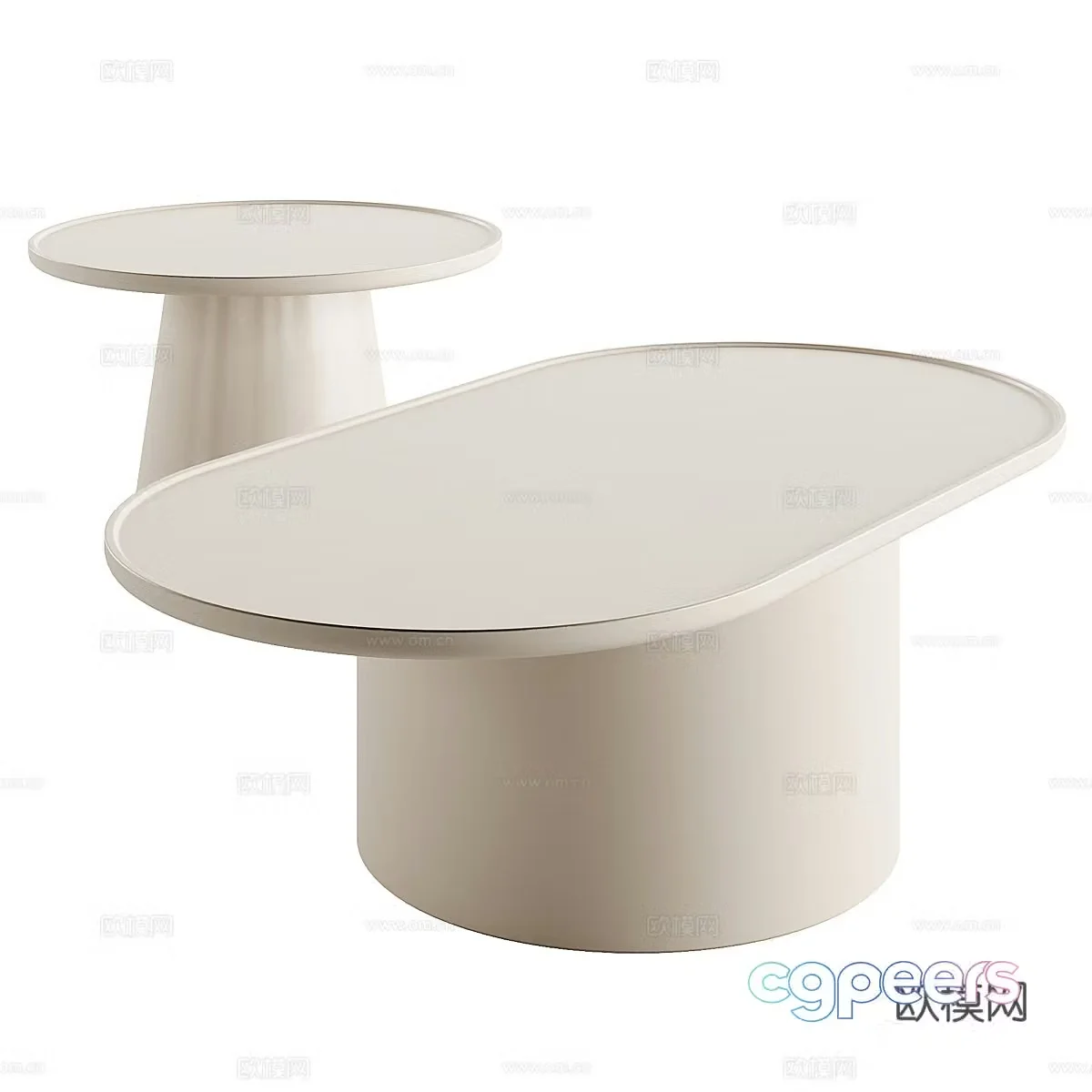 Modern Cream Style Foster Rumis Coffee Table 3D Model