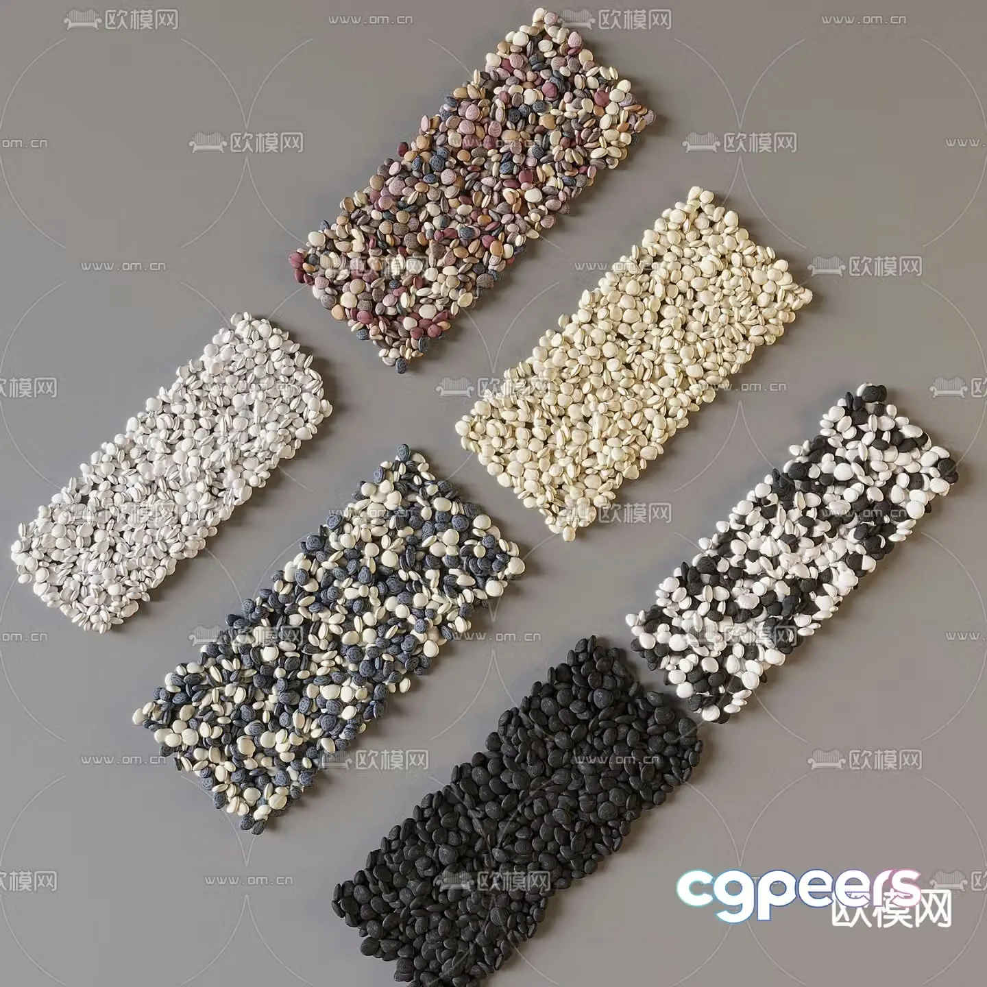 cobblestone gravel landscape stone 3d model