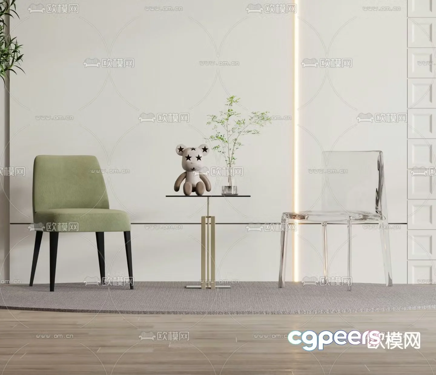 Modern chair dining chair 3d model