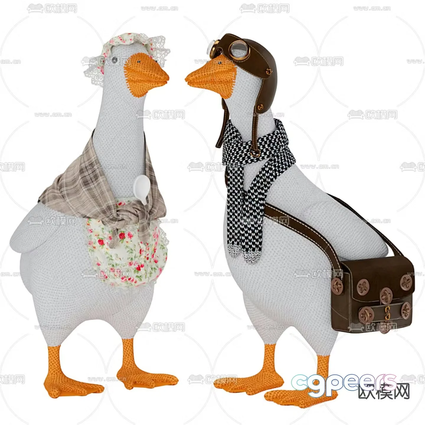 Modern knitted goose toy 3d model