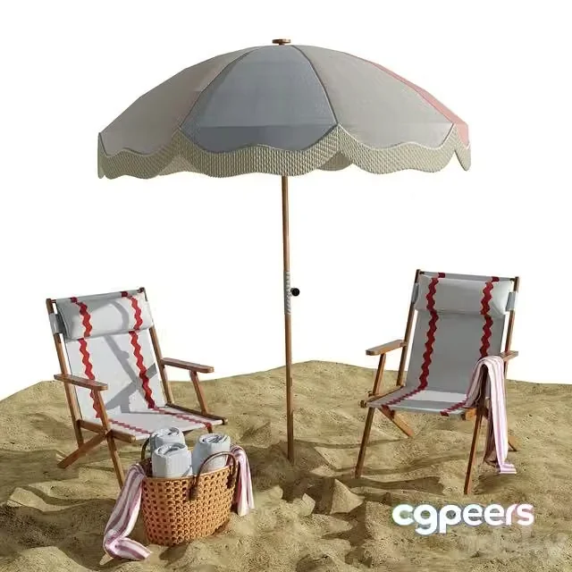 3ds Max Free – Beach Lounge Outdoor Set 22