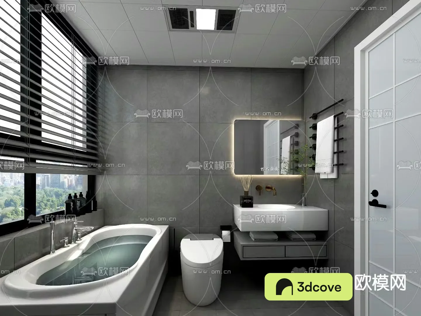 Advanced gray bathroom