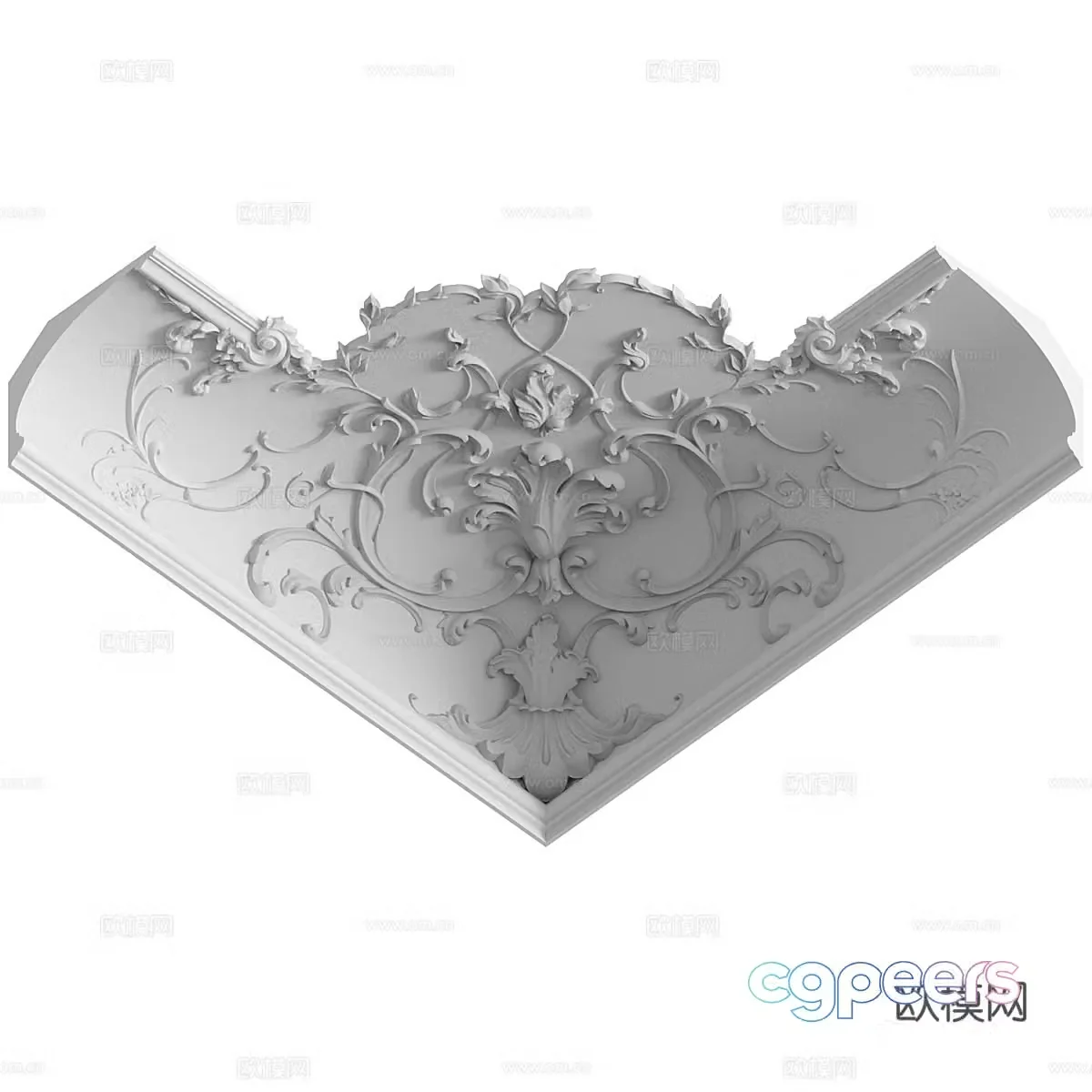 French corner carved 3d model
