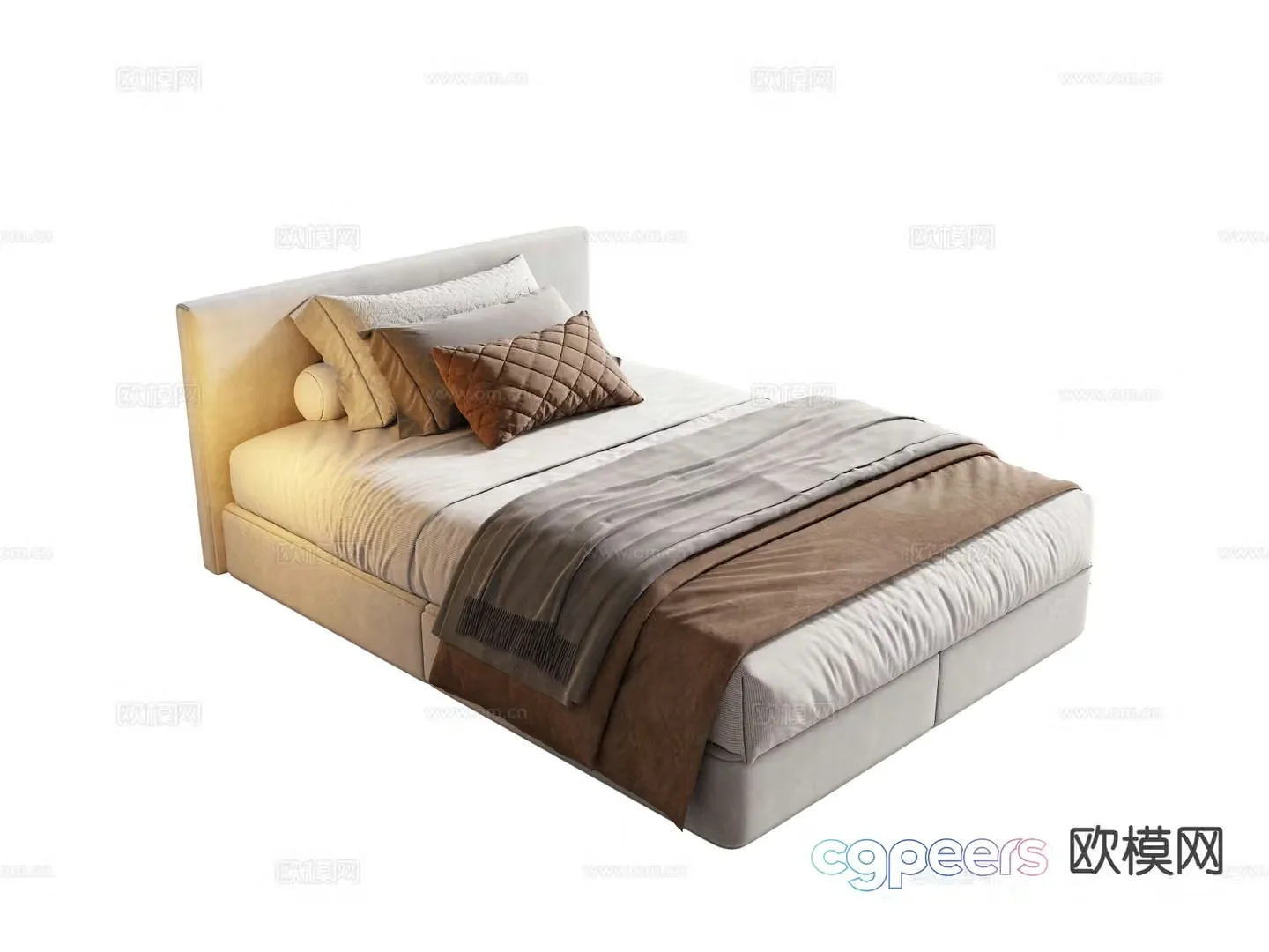 Modern single bed 3d model