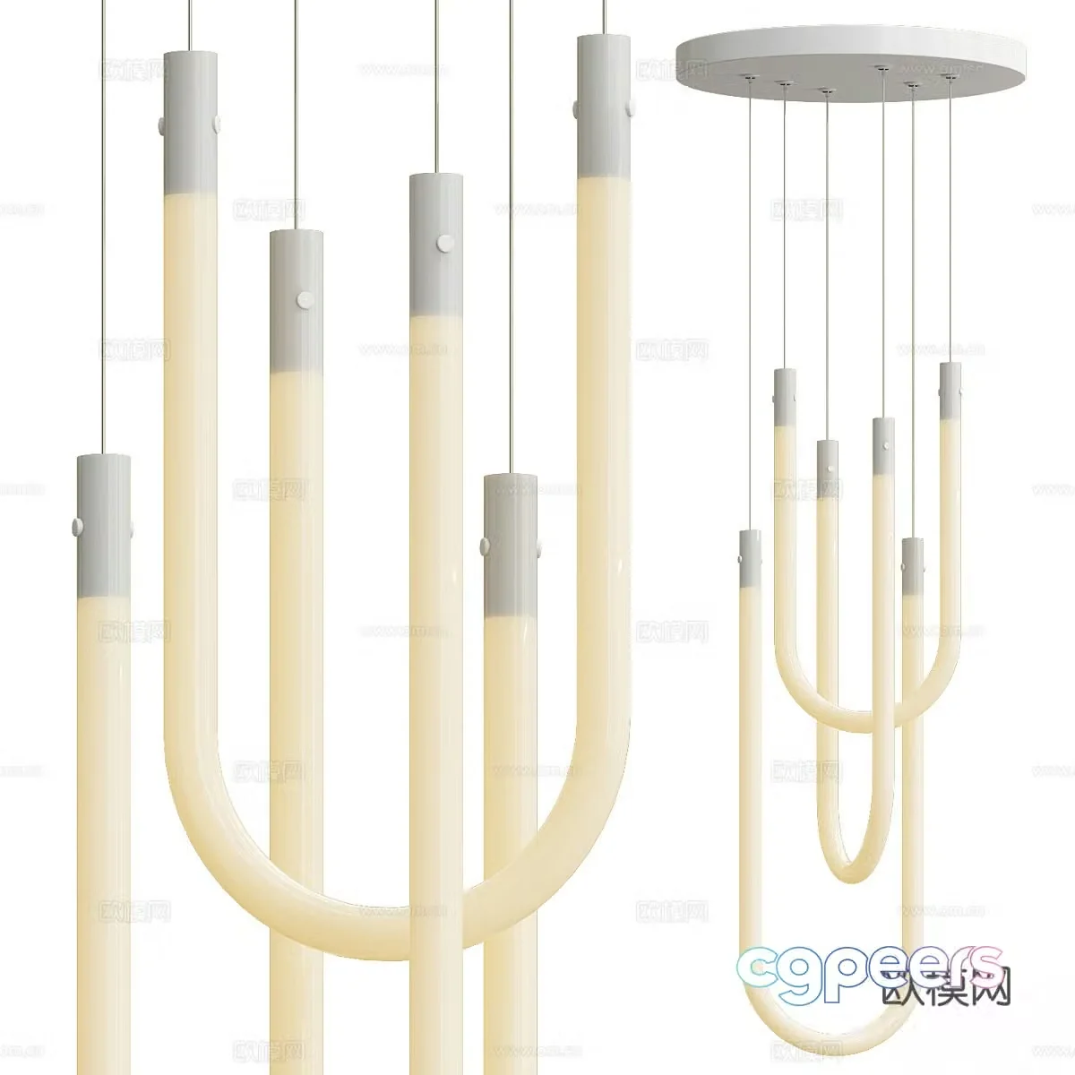 New Chinese style decorative chandelier 3D model