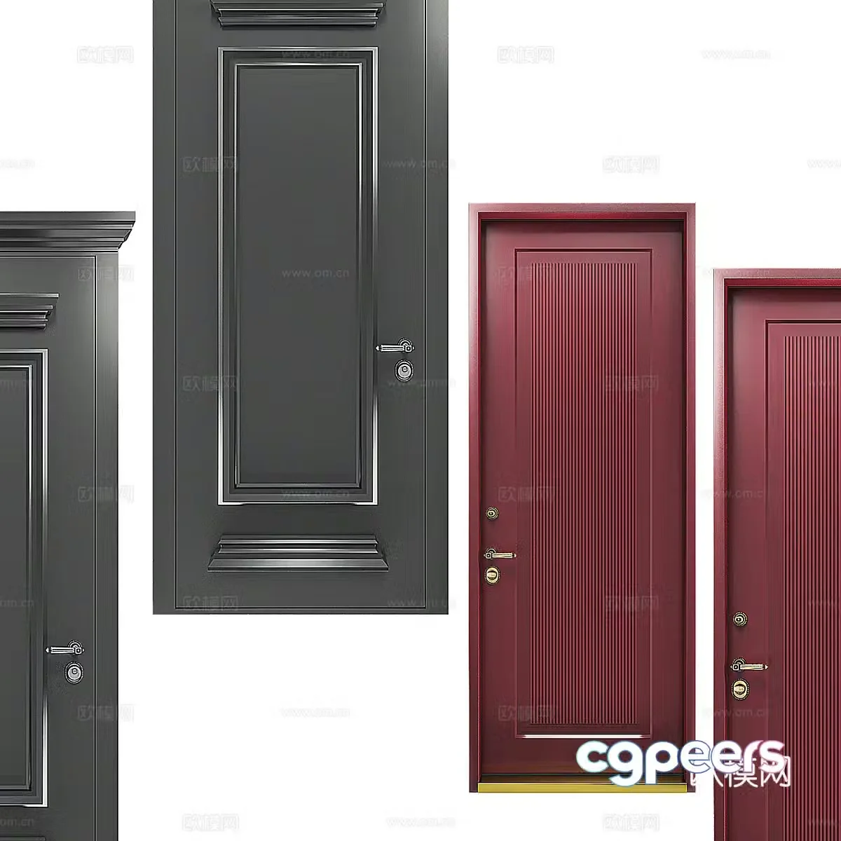 Modern minimalist room door door bedroom door single open door bedroom door 3d model