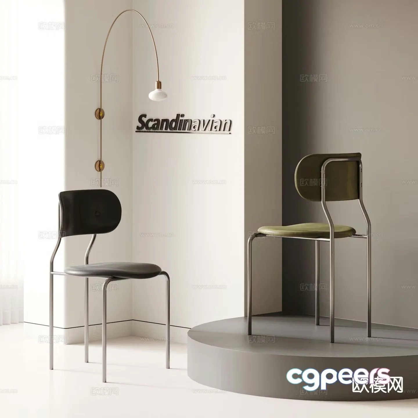 GUBI modern single chair dining chair 3d model