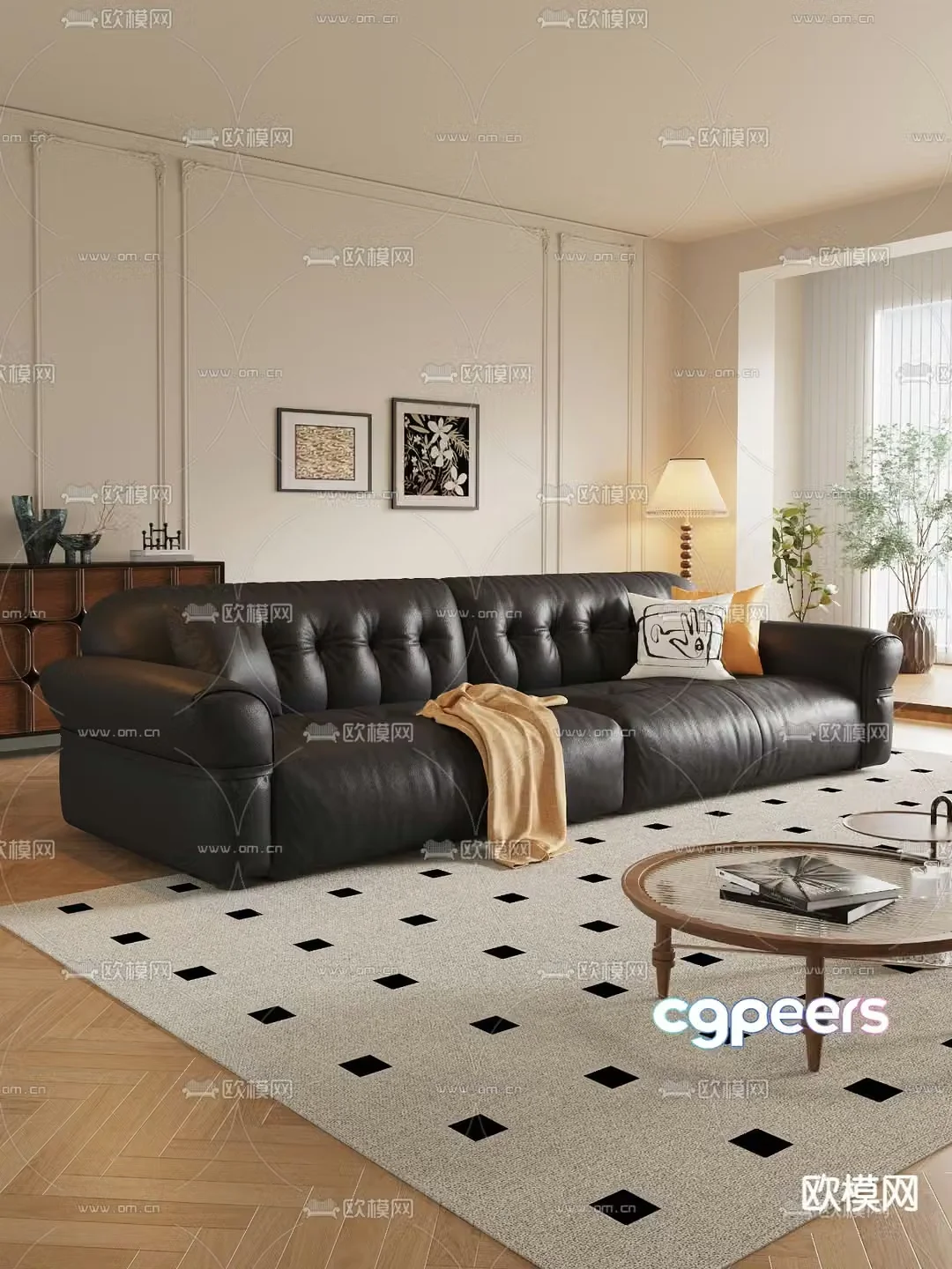 Medieval style sofa double sofa 3d model