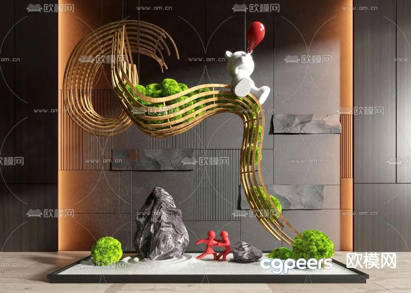 Landscape sketch moss landscaping hanging device 3D model