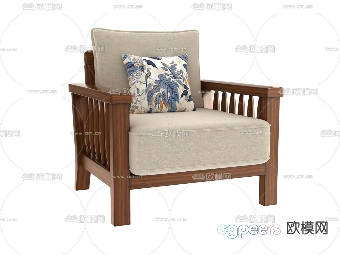 Single sofa leisure sofa 3d model