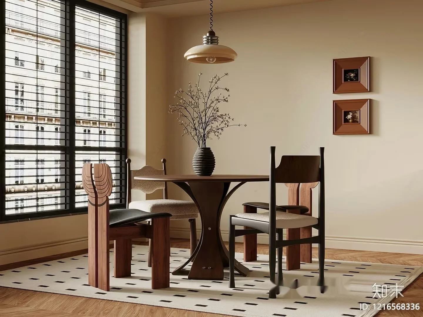 Modern Dining Room 3D Model – 16442 – VRAY Render