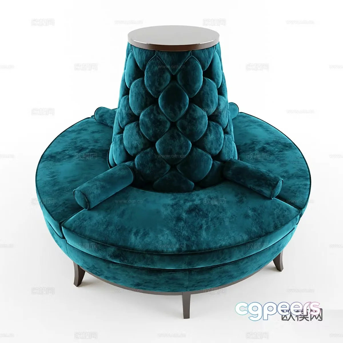Round long chair lobby sofa 3d model