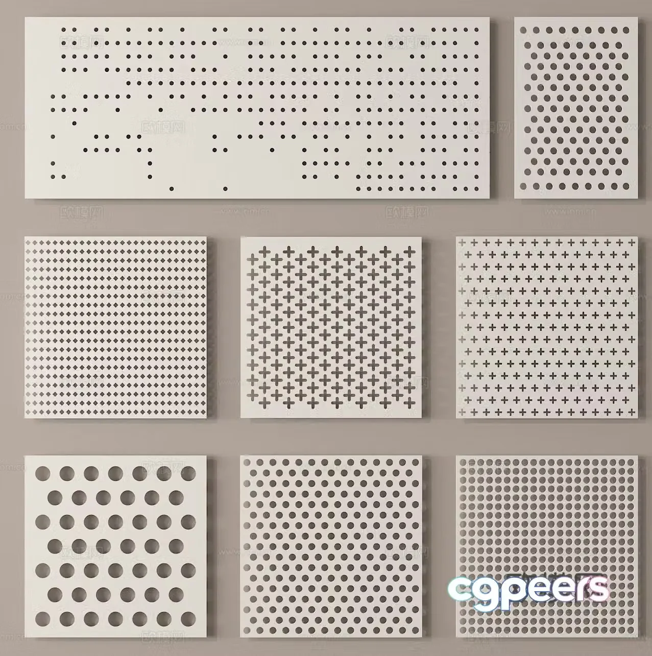 Punching plate perforated plate aluminum gusset plate hollow plate 3D model