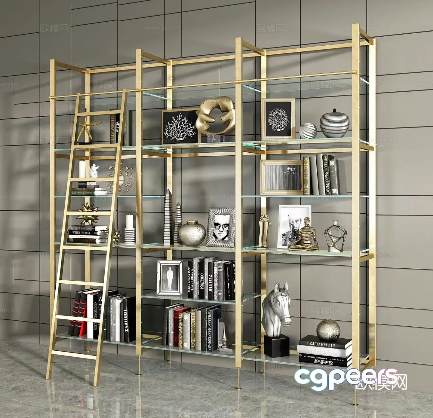 Modern decorative frame Metal decorative frame Ornaments Book Photo Frame Ornaments 3D Model