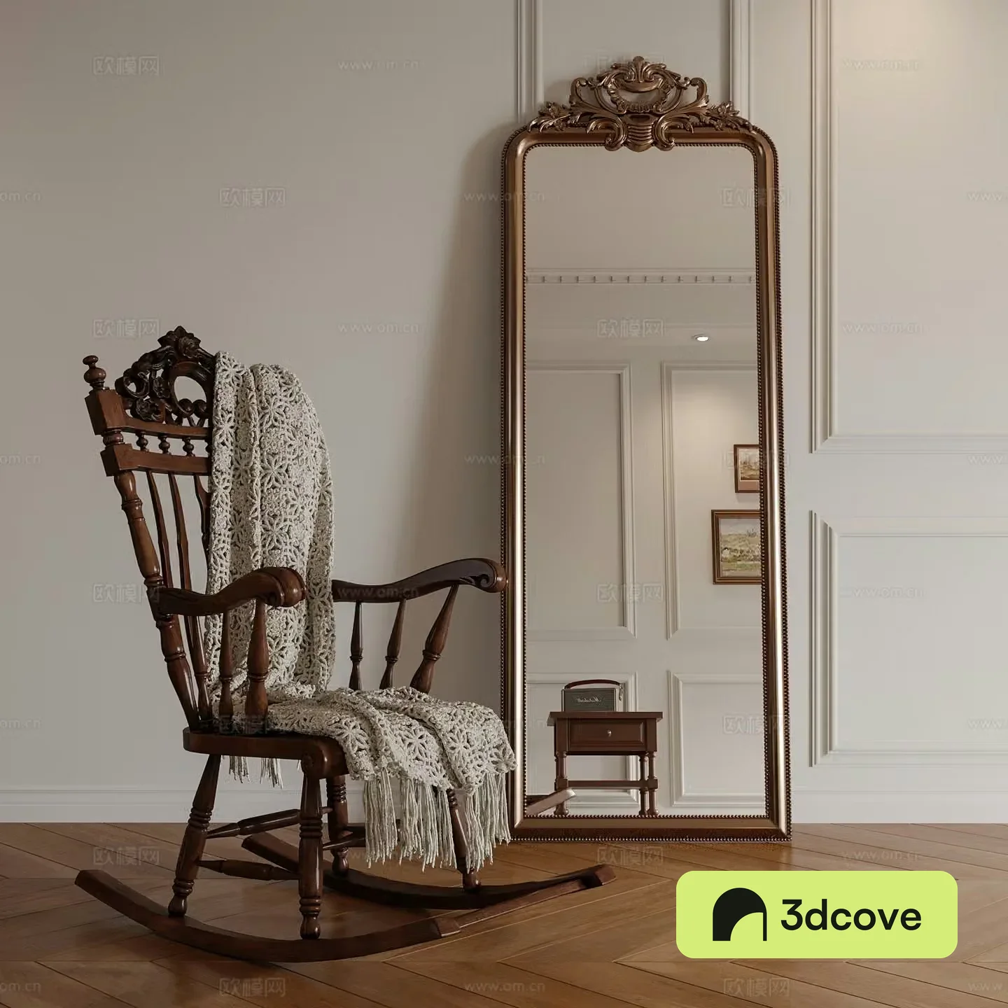 American casual rocking chair decorative mirror
