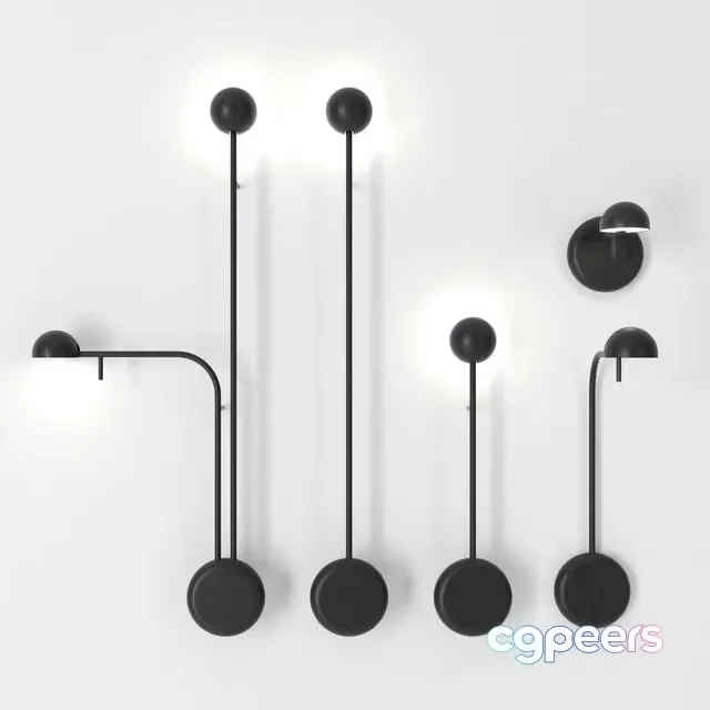 3ds Max Free – Pin wall lamps by Vibia