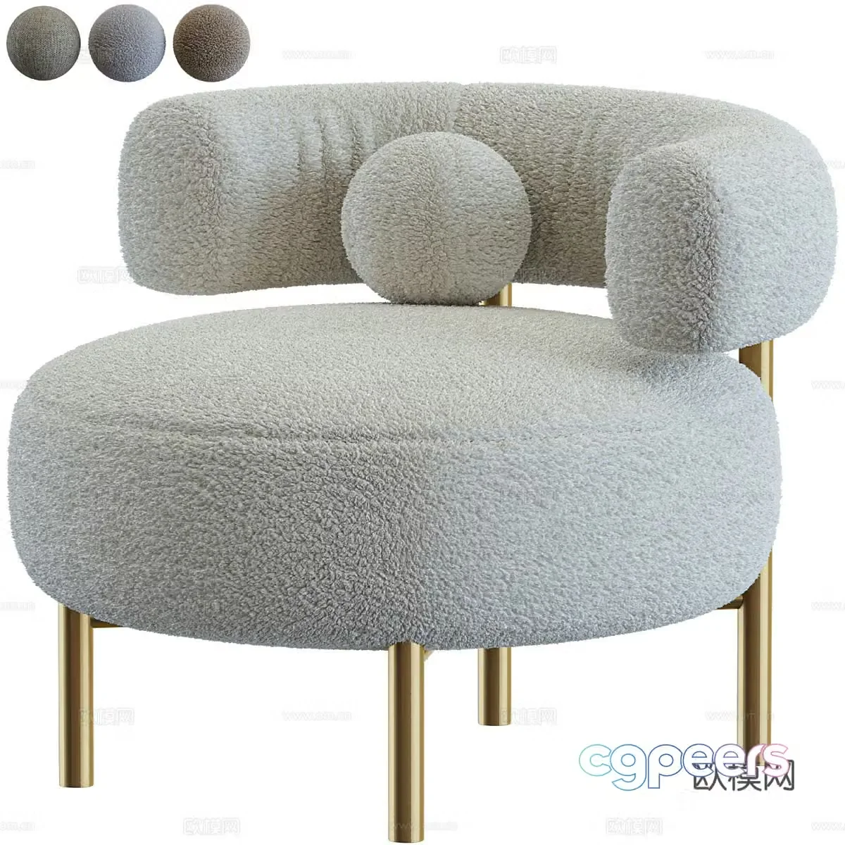 Modern light luxury Thompson armchair 3d model
